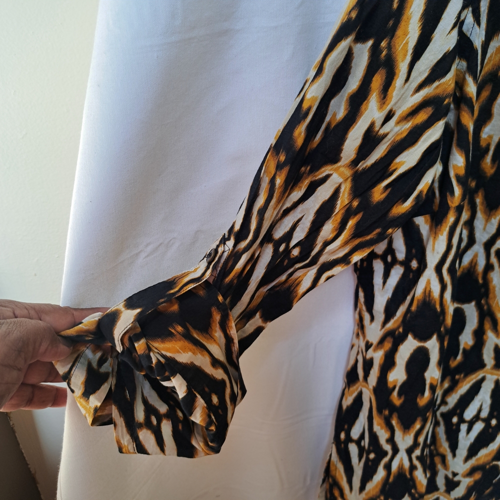 Jones New York Signature Woman Ikat Tribal Print Cotton Button Up Shirt 2X - Picture 5 of 7
